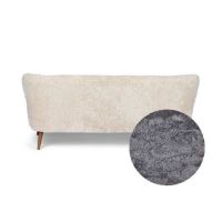 Bild von Natures Collection Emily Lounge 2-Sitzer-Sofa aus neuseeländischem Schaffell B: 165 cm – Hellgrau/Walnuss