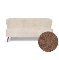 Bild von Natures Collection Emily Lounge 2-Sitzer-Sofa aus neuseeländischem Schaffell B: 165 cm – Taupe/Walnuss