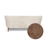 Bild von Natures Collection Emily Lounge 2-Sitzer-Sofa aus neuseeländischem Schaffell B: 165 cm – Taupe/Walnuss