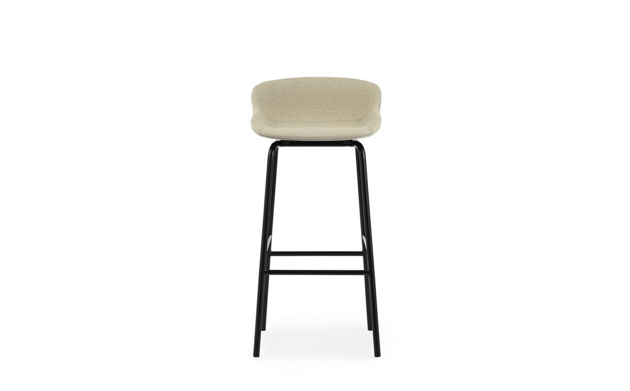 Bild von Normann Copenhagen Hyg Barhocker Voll gepolstert SH: 75 cm – Upminster/Schwarzer Stahl