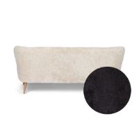 Bild von Natures Collection Emily Lounge 2-Sitzer-Sofa aus neuseeländischem Schaffell B: 165 cm – Schwarz/Eiche