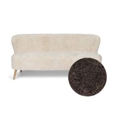 Bild von Natures Collection Emily Lounge 2-Sitzer-Sofa aus neuseeländischem Schaffell B: 165 cm – Cappuccino/Eiche