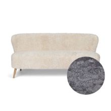 Bild von Natures Collection Emily Lounge 2-Sitzer-Sofa aus neuseeländischem Schaffell B: 165 cm – Hellgrau/Eiche