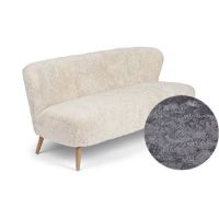 Bild von Natures Collection Emily Lounge 2-Sitzer-Sofa aus neuseeländischem Schaffell B: 165 cm – Hellgrau/Eiche