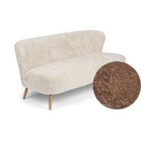 Bild von Natures Collection Emily Lounge 2-Sitzer-Sofa aus neuseeländischem Schaffell B: 165 cm – Taupe/Eiche