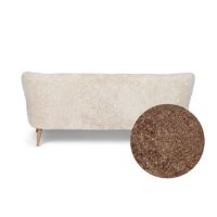 Bild von Natures Collection Emily Lounge 2-Sitzer-Sofa aus neuseeländischem Schaffell B: 165 cm – Taupe/Eiche