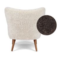 Bild von Natures Collection Emily Lounge Chair aus neuseeländischem Schaffell B: 60 – Cappuccino/Walnuss