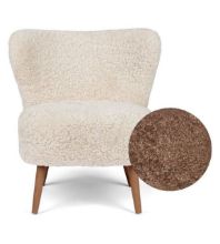 Bild von Natures Collection Emily Lounge Chair aus neuseeländischem Schaffell B: 60 – Taupe/Walnuss