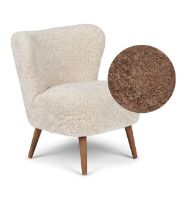 Bild von Natures Collection Emily Lounge Chair aus neuseeländischem Schaffell B: 60 – Taupe/Walnuss