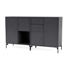 Bild von Montana Selection Couple Beistelltisch mit Beinen 139,2 x 69,6 cm – 36 Kohle / Schwarz