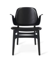 Bild von Warm Nordic Gesture Lounge Chair SH: 46 cm – Schwarz/Schwarzes Leder