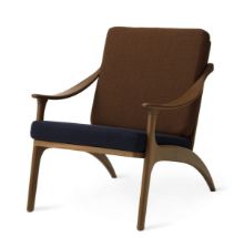 Bild von Warm Nordic Lean Back Lounge Chair SH: 41 cm – Teak/Blau/Braun