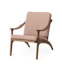 Bild von Warm Nordic Lean Back Lounge Chair SH: 41 cm – Teak/Pale Rose