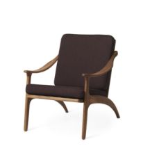 Bild von Warm Nordic Lean Back Lounge Chair SH: 41 cm – Teak/Kaffeebraun