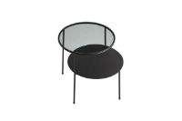 Bild von WOUD Duo Beistelltisch H: 60 cm – Schwarzes Metall/Dunkles Rauchglas