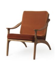 Bild von Warm Nordic Lean Back Lounge Chair SH: 41 cm – Teak/Rost/Ziegel