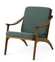 Bild von Warm Nordic Lean Back Lounge Chair SH: 41 cm – Teak/Dark Cryan