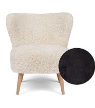 Bild von Natures Collection Emily Lounge Chair aus neuseeländischem Schaffell B: 60 – Schwarz/Eiche