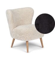 Bild von Natures Collection Emily Lounge Chair aus neuseeländischem Schaffell B: 60 – Schwarz/Eiche