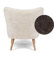 Bild von Natures Collection Emily Lounge Chair aus neuseeländischem Schaffell B: 60 – Cappuccino/Eiche