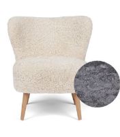 Bild von Natures Collection Emily Lounge Chair aus neuseeländischem Schaffell B: 60 – Hellgrau/Eiche