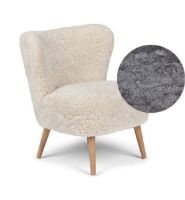 Bild von Natures Collection Emily Lounge Chair aus neuseeländischem Schaffell B: 60 – Hellgrau/Eiche
