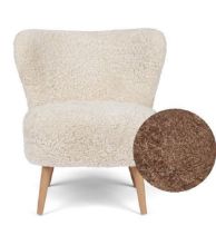 Bild von Natures Collection Emily Lounge Chair aus neuseeländischem Schaffell B: 60 – Taupe/Eiche