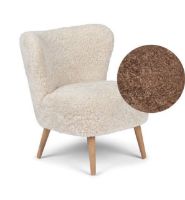 Bild von Natures Collection Emily Lounge Chair aus neuseeländischem Schaffell B: 60 – Taupe/Eiche