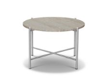 Bild von HANDVÄRK FURNITURE Runder Couchtisch 60 Ø: 65 cm – Stahl / Beige Marmor
