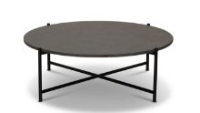 Bild von HANDVÄRK FURNITURE Runder Couchtisch 90 Ø: 96 cm – Dunkelgrauer Marmor