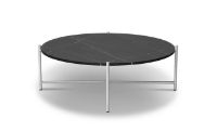 Bild von HANDVÄRK FURNITURE Runder Couchtisch 90 Ø: 96 cm – Stahl / Schwarzer Marmor