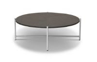 Bild von HANDVÄRK FURNITURE Runder Couchtisch 90 Ø: 96 cm – Stahl / dunkelgrauer Marmor