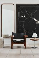 Bild von Fredericia Furniture 2226 Der spanische Stuhl von Børge Mogensen SH: 33 cm – Schwarzes Leder/Walnuss