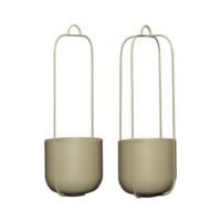 Bild von Hübsch Lotus Hängetöpfe 2er-Set – Khaki