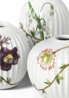 Bild von Kähler Hammershøi Spring Vase Miniatur 3 Stück - Weiß mit Dekoration.