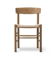 Bild von Fredericia Furniture 3239 J39 Mogensen Esszimmerstuhl SH: 46,5 cm – geölte Eiche/natürliches Korbgeflecht