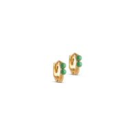 Bild von Emaille Copenhagen Paula Hoops 6 mm – Grasgrün/925S/18K GP OUTLET