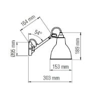 Bild von DCW Editions Lampe Gras N104 Badezimmer-Wandleuchte L: 17 cm - Schwarz/Polycarbonat