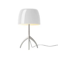 Bild von Foscarini Lumiere Grande mit Dimmer Tischlampe H: 45 cm - Aluminium/Weiß