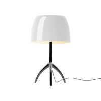 Bild von Foscarini Lumiere Grande mit Dimmer Tischlampe H: 45 cm - Chrom Schwarz/Weiß