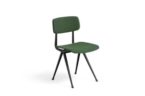 HAY Result Chair Full Upholstery SH: 46 cm - Black Powder Coated Steel/Remix 982