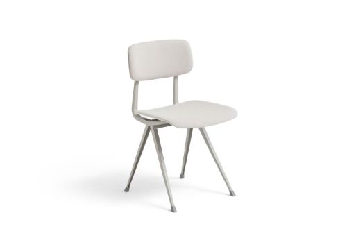 HAY Result Chair Full Upholstery SH: 46 cm - Beige Powder Coated Steel/Steelcut Trio 205