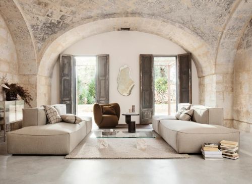 Ferm Living Catena Open End Left L300 Rich Linen 170x108 cm - Natur