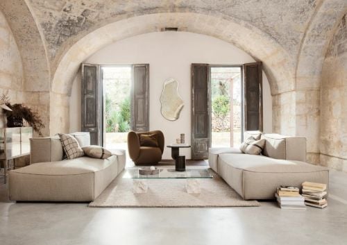 Ferm Living Catena Open End Right L301 Rich Linen 170x108 cm - Natur