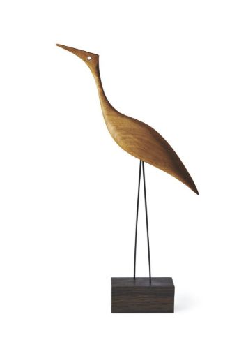 Warm Nordic Beak Bird Tall Heron 19x36 cm - Olieret Eg
