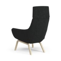 Bild von Swedese Happy Sessel hoch H: 101 cm – lackierte Esche/Hallingdal 65 0180