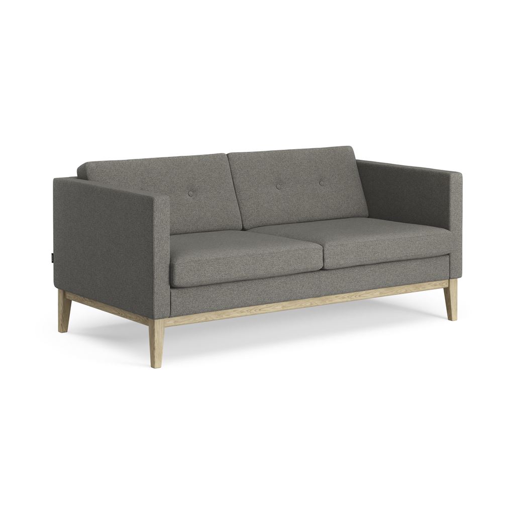 Bild von Swedese Madison 2-Personen-Sofa mit Knöpfen B: 155 cm – Lackierte Eiche/Main Line Flax 26