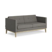 Bild von Swedese Madison 2-Personen-Sofa mit Knöpfen B: 155 cm – Lackierte Eiche/Main Line Flax 26
