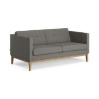 Bild von Swedese Madison 2-Sitzer-Sofa mit Knöpfen B: 155 cm – Geölte Eiche/Main Line Flax 26