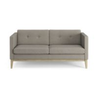 Bild von Swedese Madison 2-Sitzer-Sofa mit Knöpfen B: 155 cm – Lackierte Eiche/Main Line Flax 02